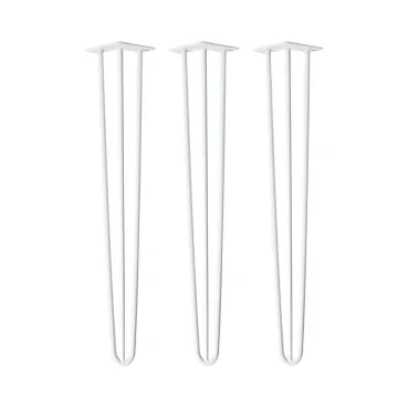 3-Piece White Steel Table Legs Table Frame HAIRPIN